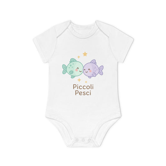 Body 100% cotone biologico - Pesci collezione "Stelle dello zodiaco"